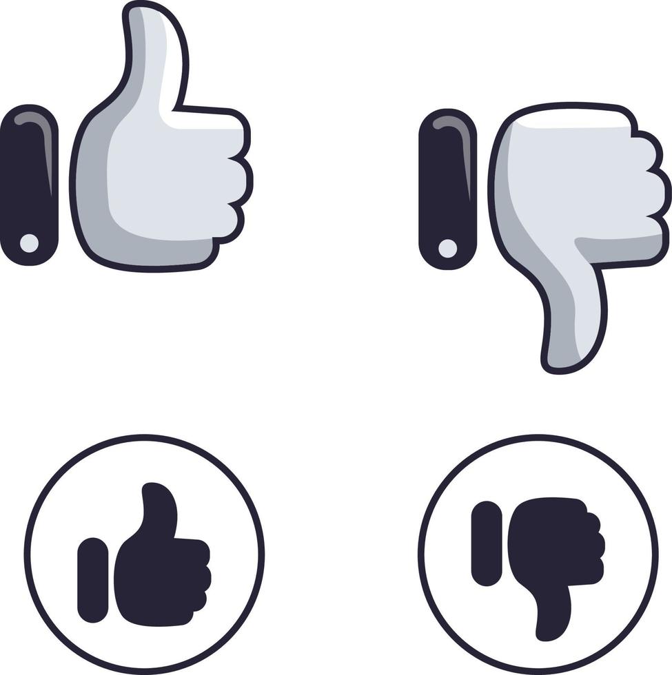 like and dislike icons vector