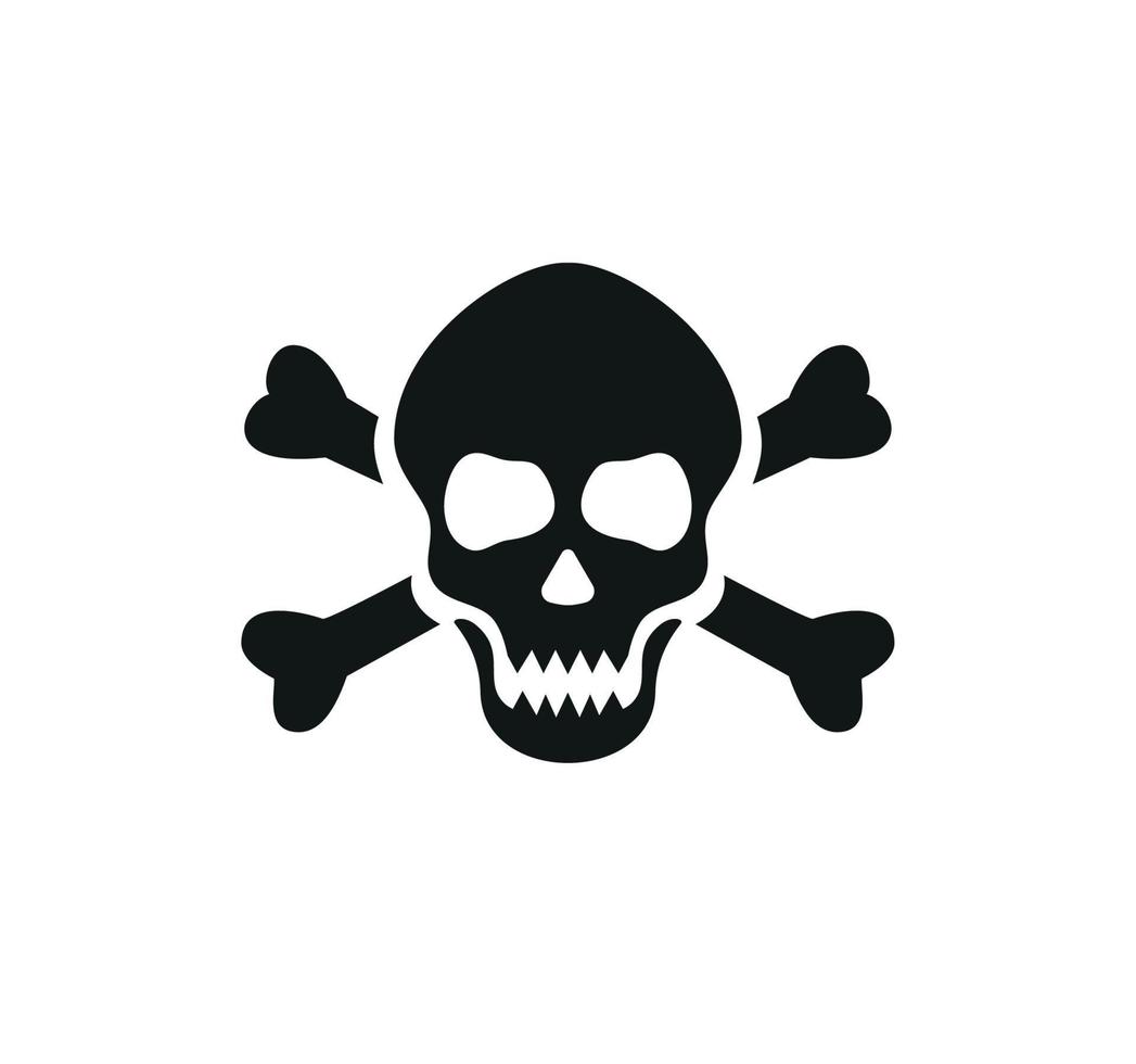 Skull and Crossbones Icon on White Background. Vector