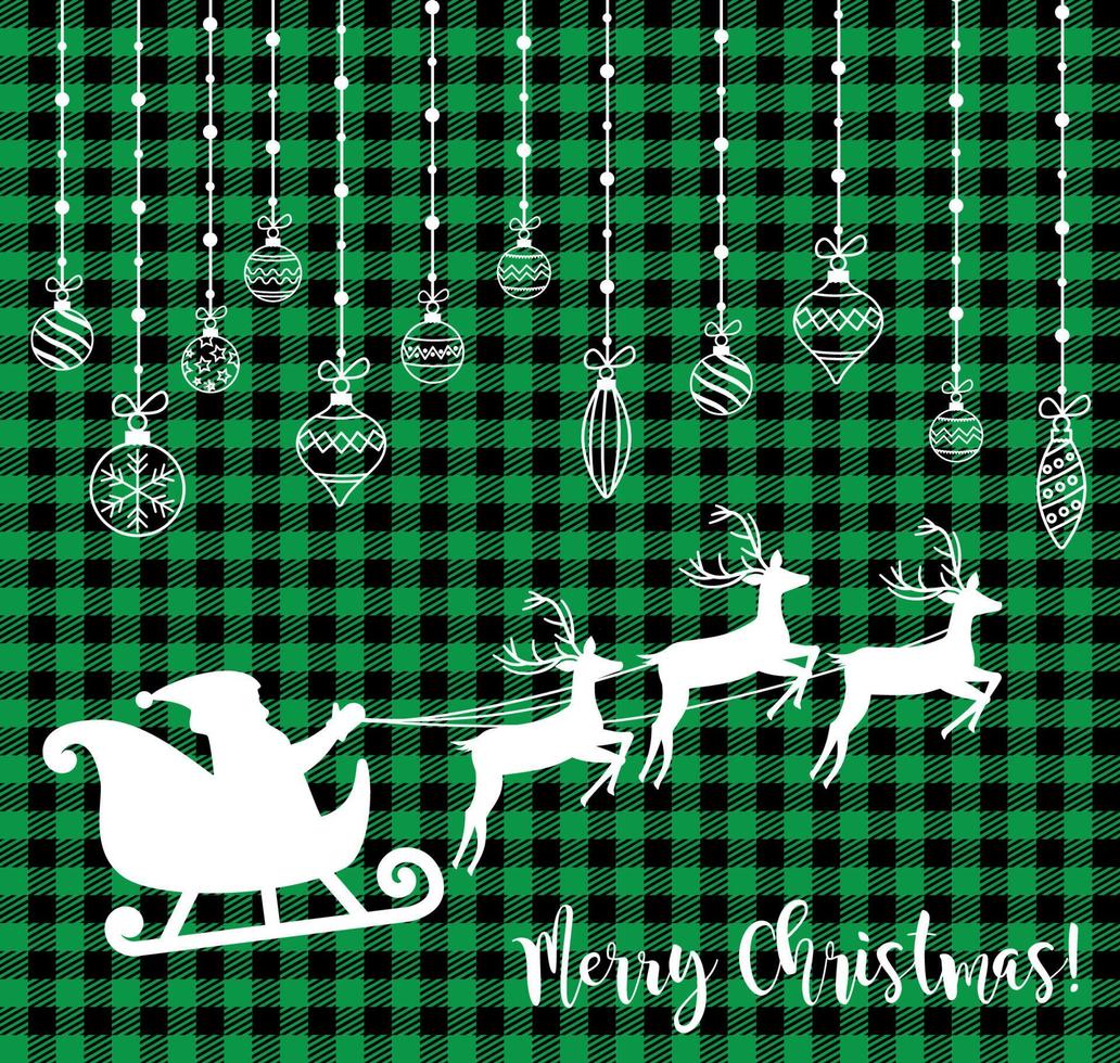 Christmas and New Year pattern at Buffalo Plaid. Festive background for design and print esp10 vector