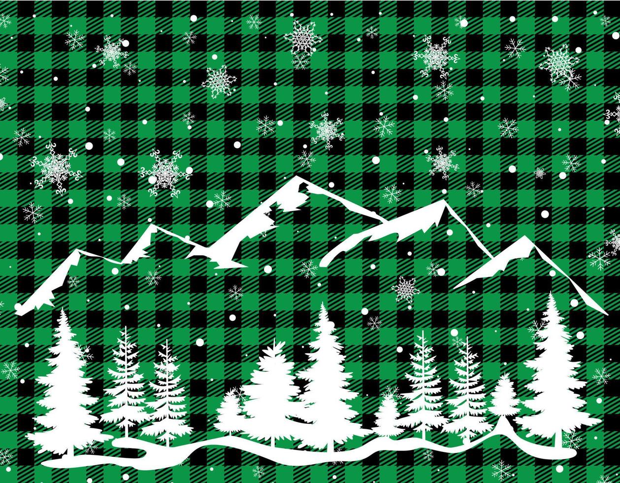 Christmas and New Year pattern at Buffalo Plaid. Festive background for design and print esp10 vector