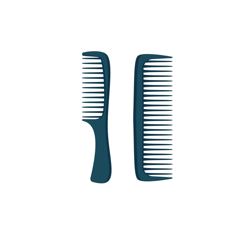 cepillos de pelo de dibujos animados. peines de plástico para el cuidado del cabello, conjunto de ilustración vectorial de cepillo de peinado de moda. herramientas de accesorios de peluquería. vector