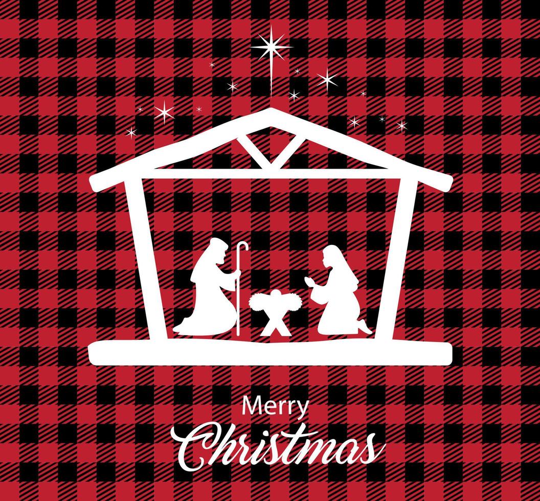 Christmas and New Year pattern at Buffalo Plaid. Festive background for design and print esp10 vector