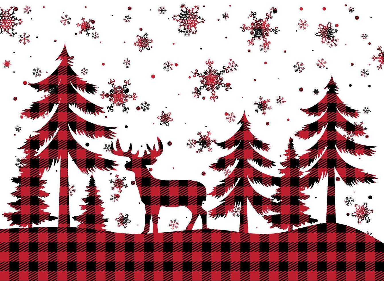 Christmas and New Year pattern at Buffalo Plaid. Festive background for design and print esp10 vector