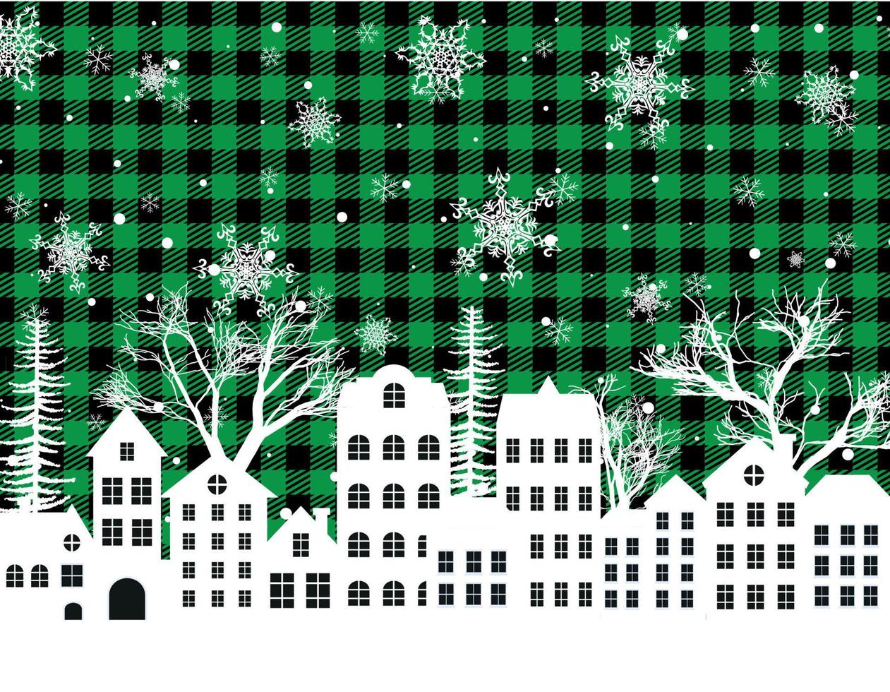 Christmas and New Year pattern at Buffalo Plaid. Festive background for design and print esp10 vector