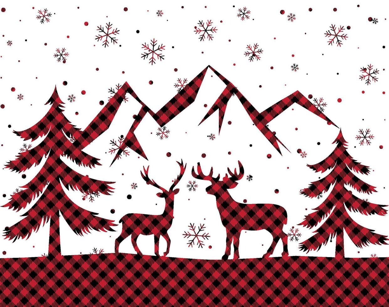 Christmas and New Year pattern at Buffalo Plaid. Festive background for design and print esp10 vector