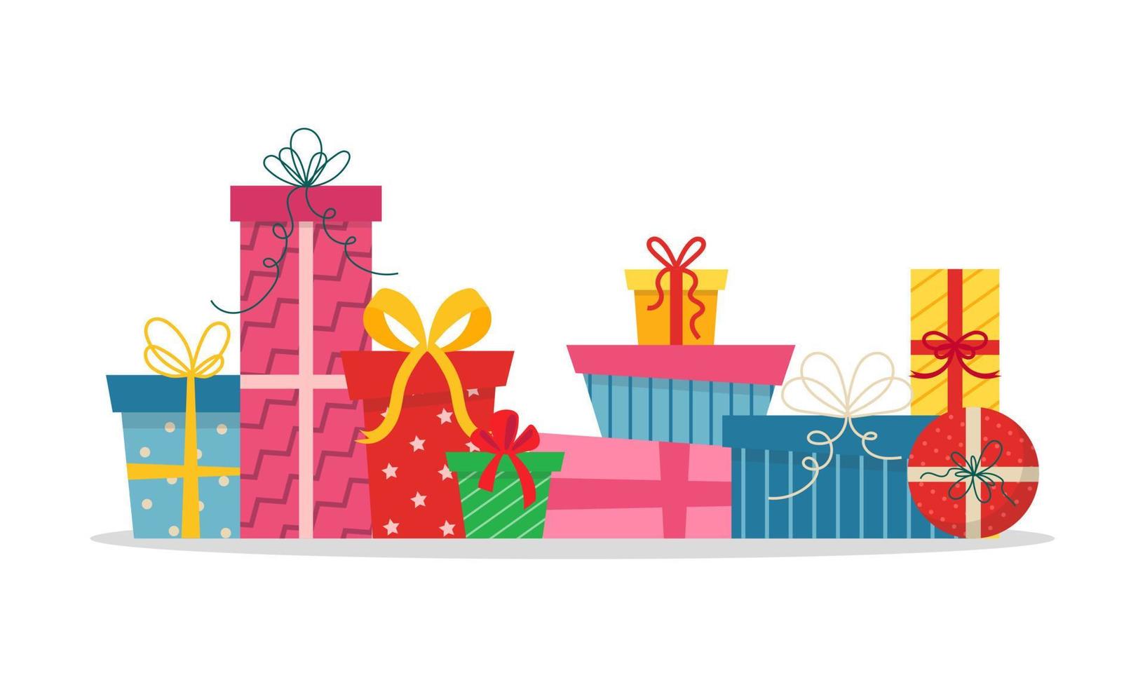 Christmas gifts under the tree. Vector illustration.