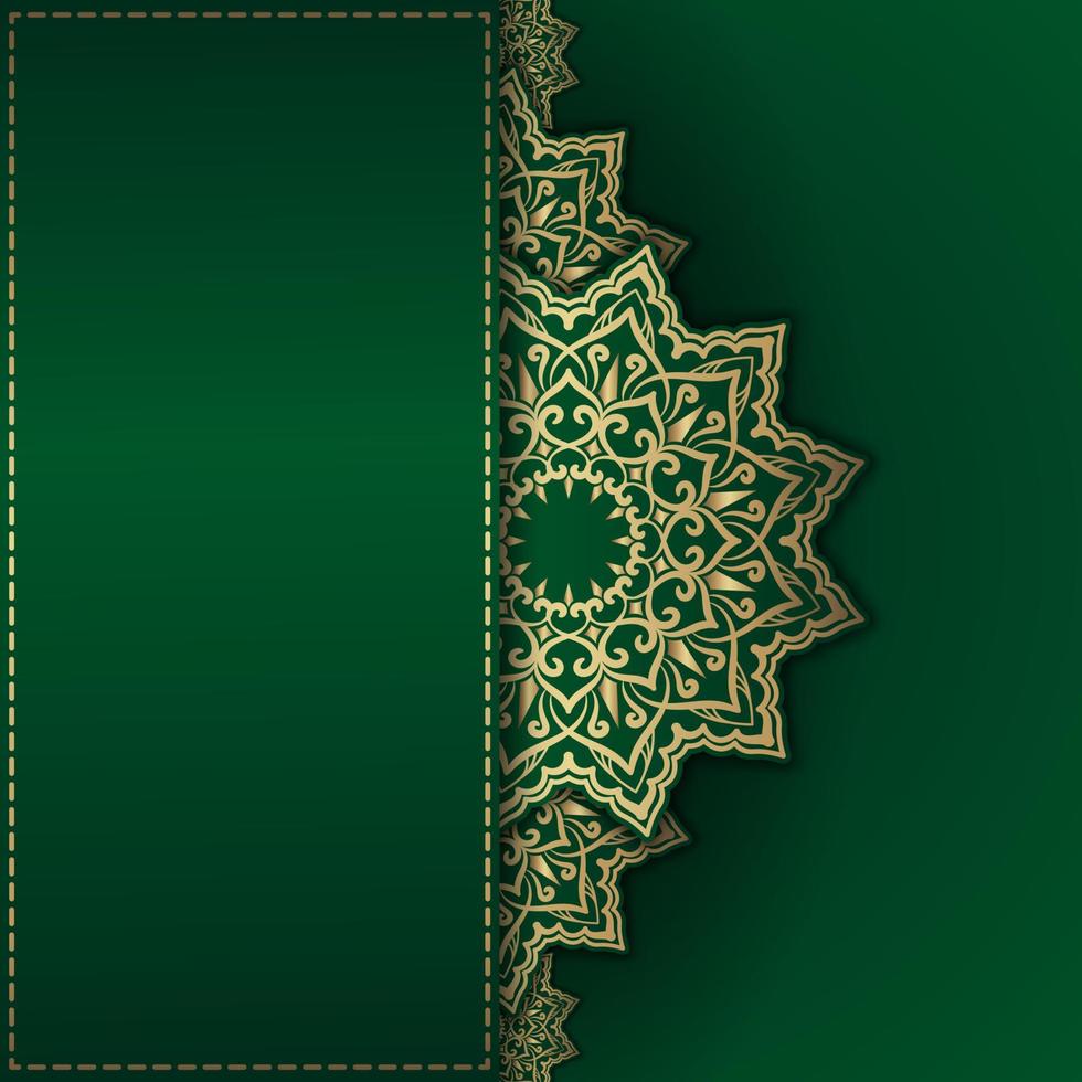 mandala background, green and gold vector