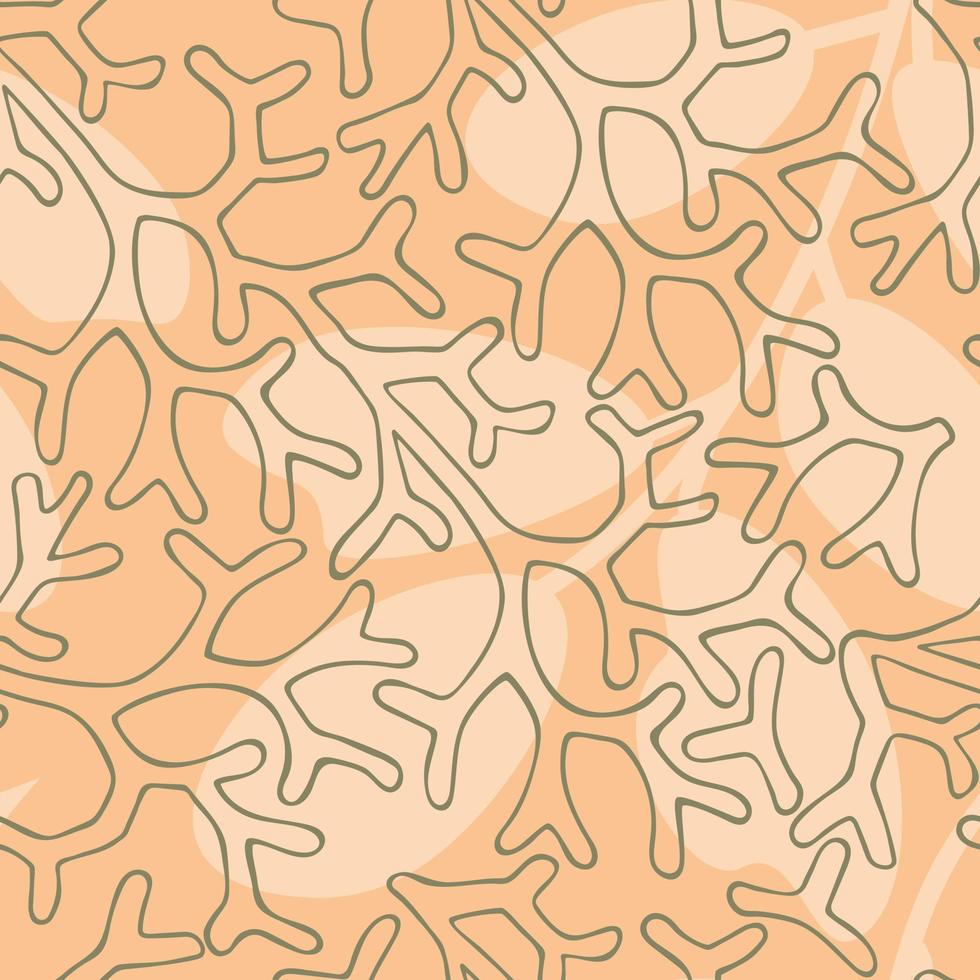 Seamless  pattern with abstract tropical leaves. vector