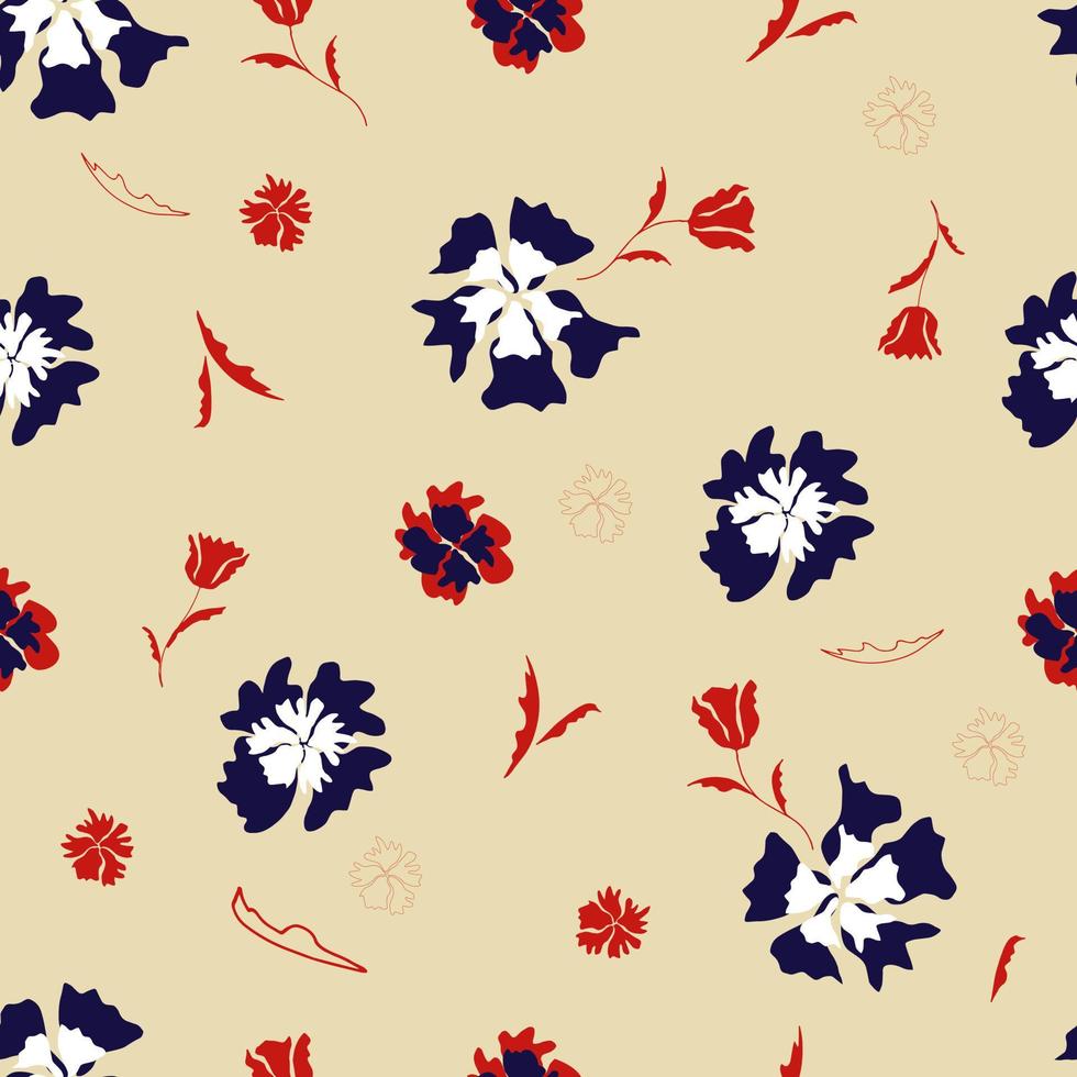 Seamless pattern with abstract flowers. vector