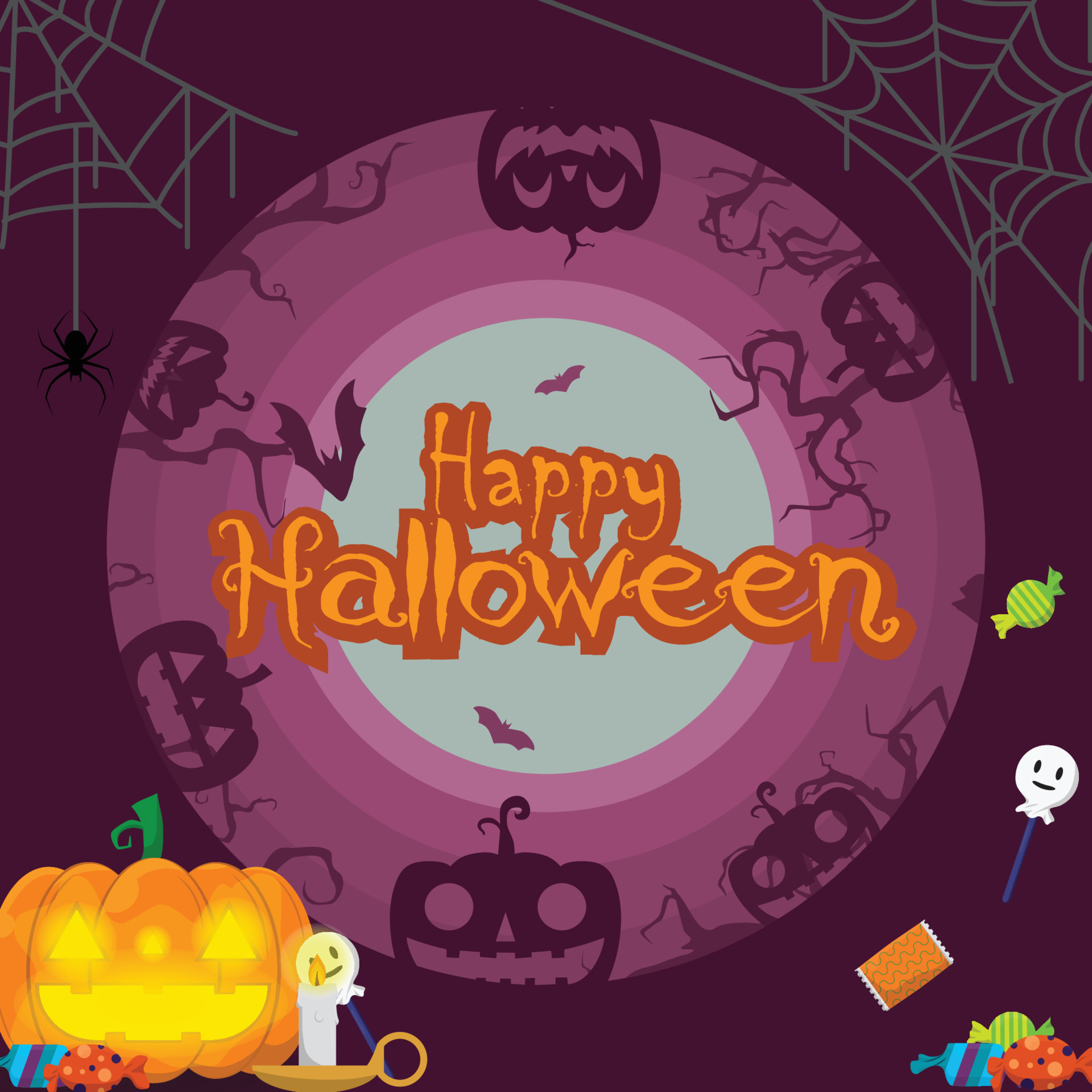 happy halloween background. theme halloween festivals vector