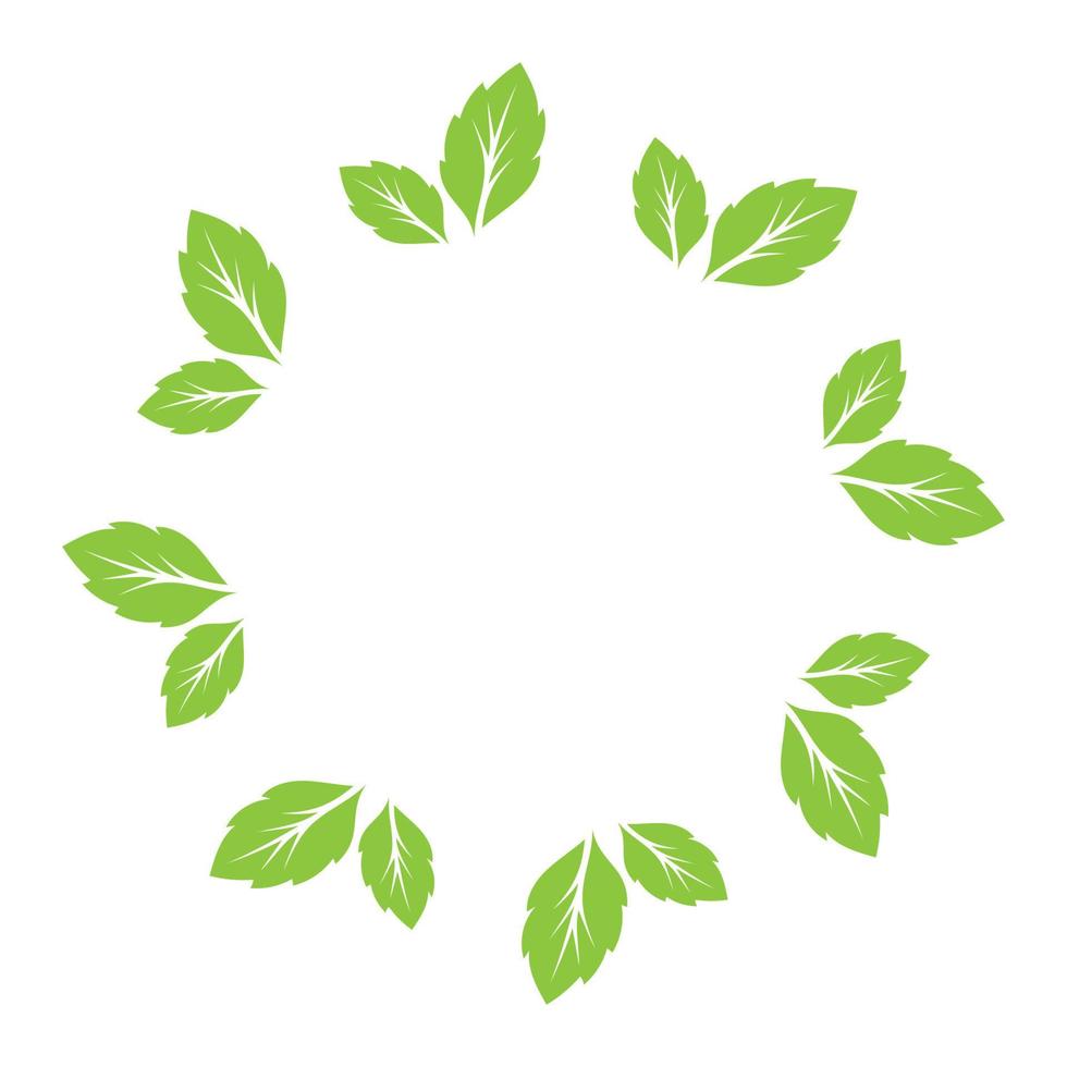 Leaf green decoration circle  logo and symbol vector template