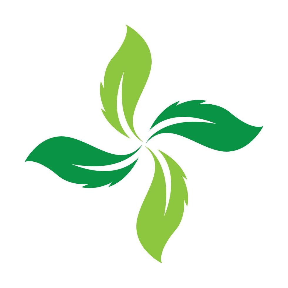 diseño de ornamento verde hoja y plantilla de vector de símbolo