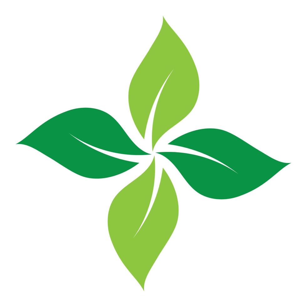 diseño de ornamento verde hoja y plantilla de vector de símbolo