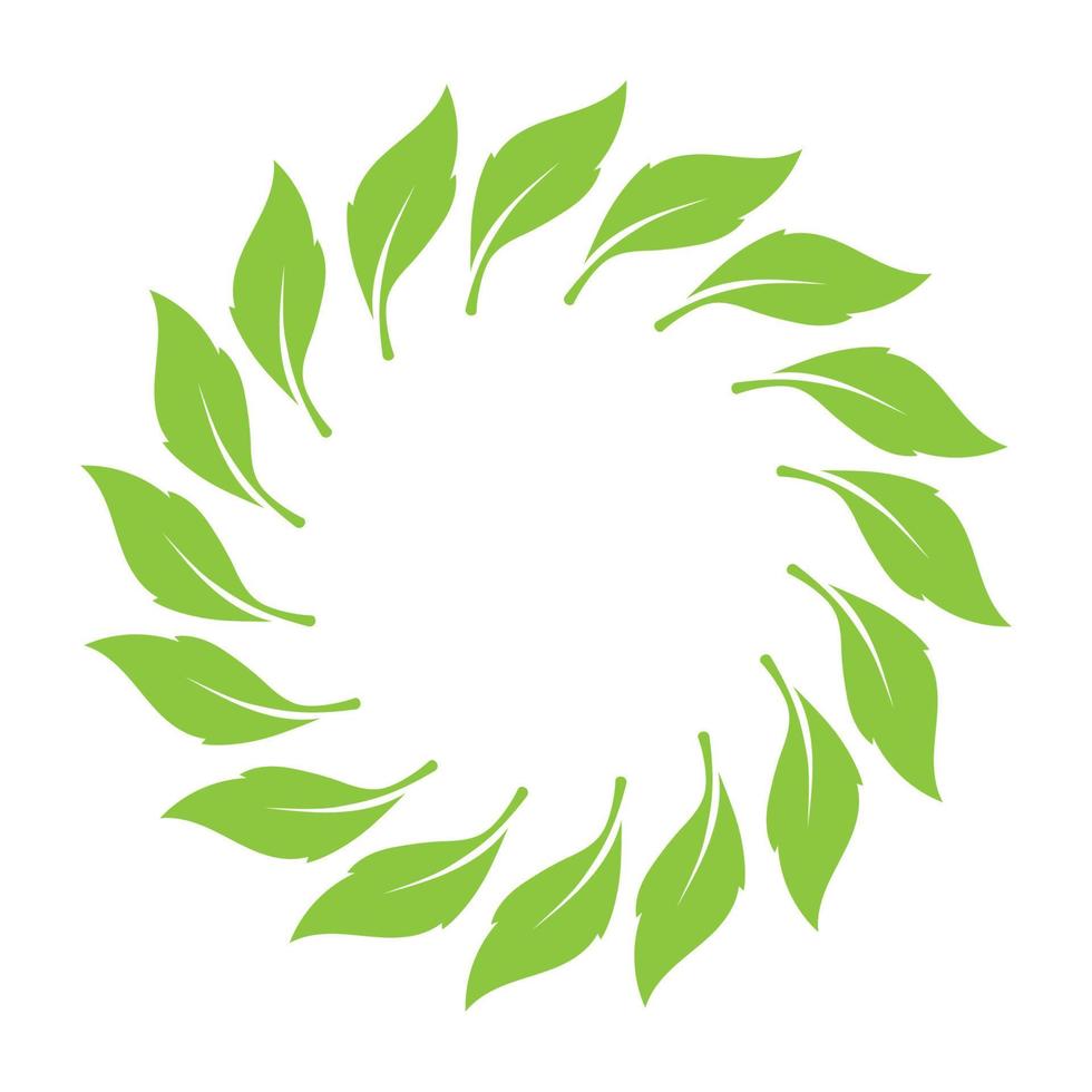Leaf green decoration circle  logo and symbol vector template