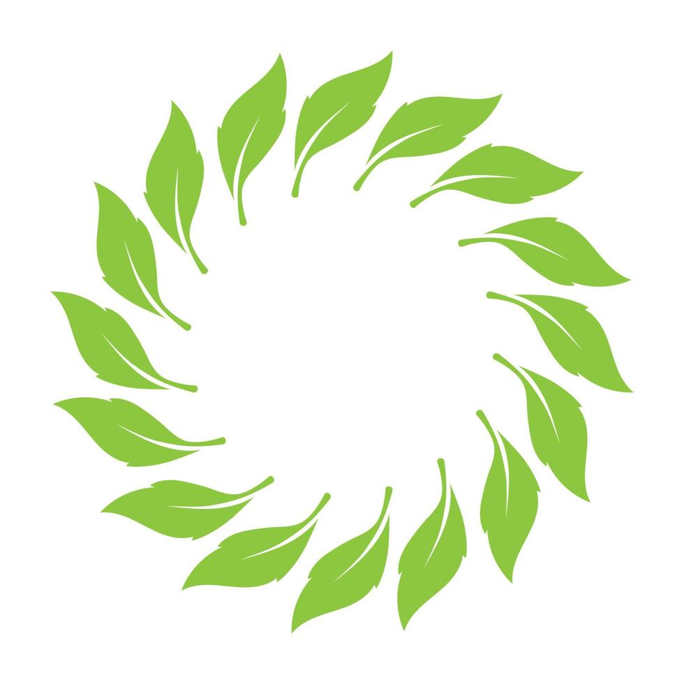 Leaf green decoration circle  logo and symbol vector template