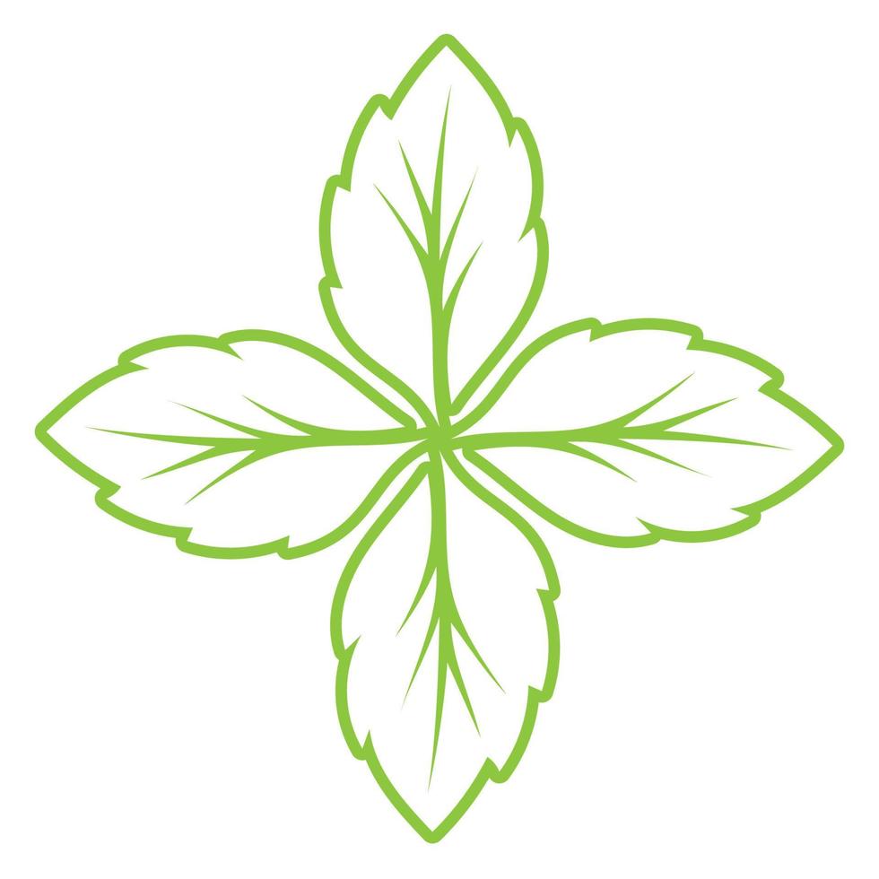 diseño de ornamento verde hoja y plantilla de vector de símbolo