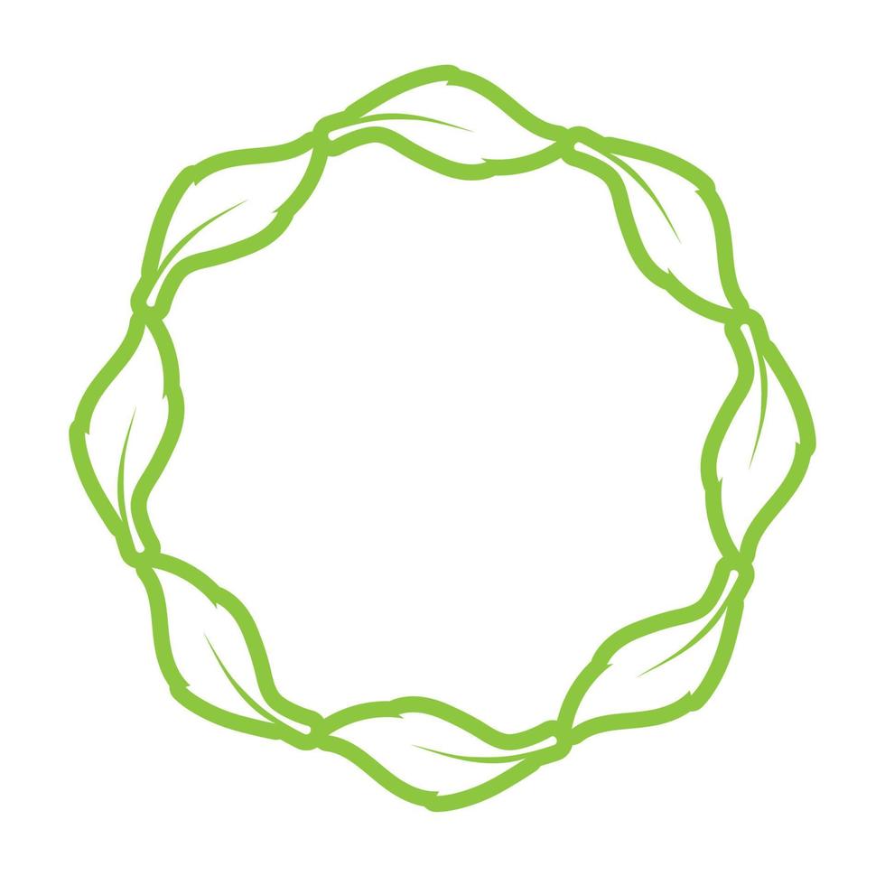 Leaf green decoration circle  logo and symbol vector template