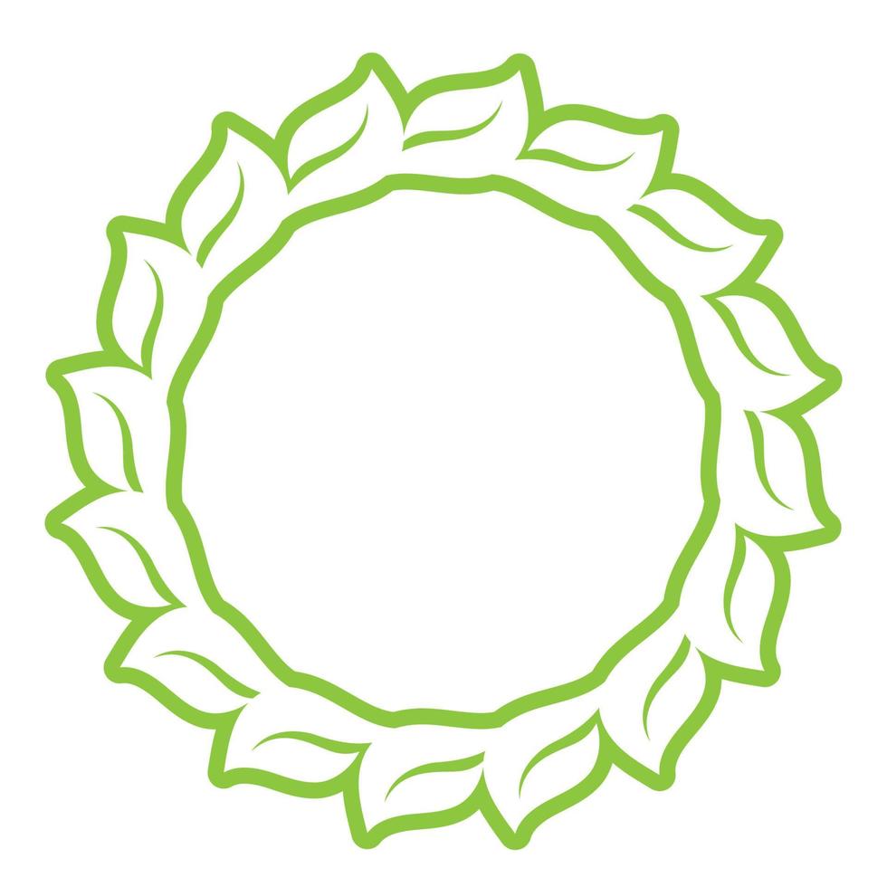 Leaf green decoration circle  logo and symbol vector template