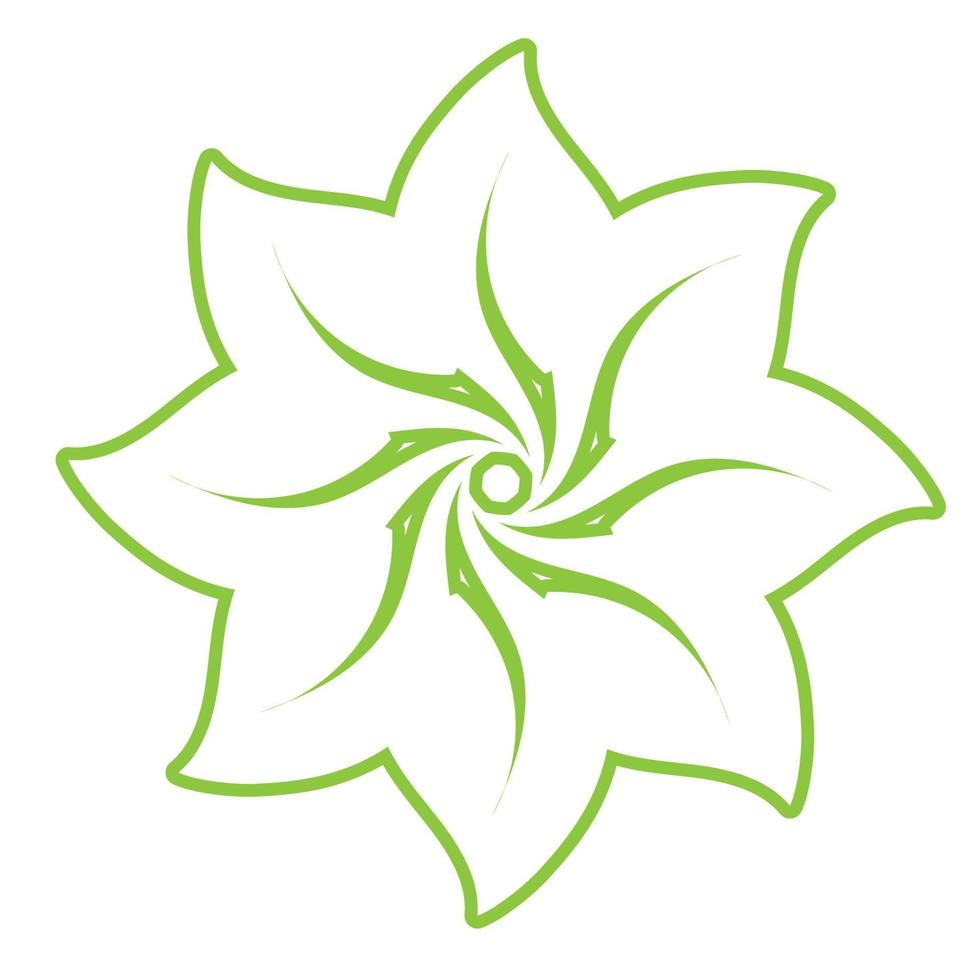 diseño de ornamento verde hoja y plantilla de vector de símbolo