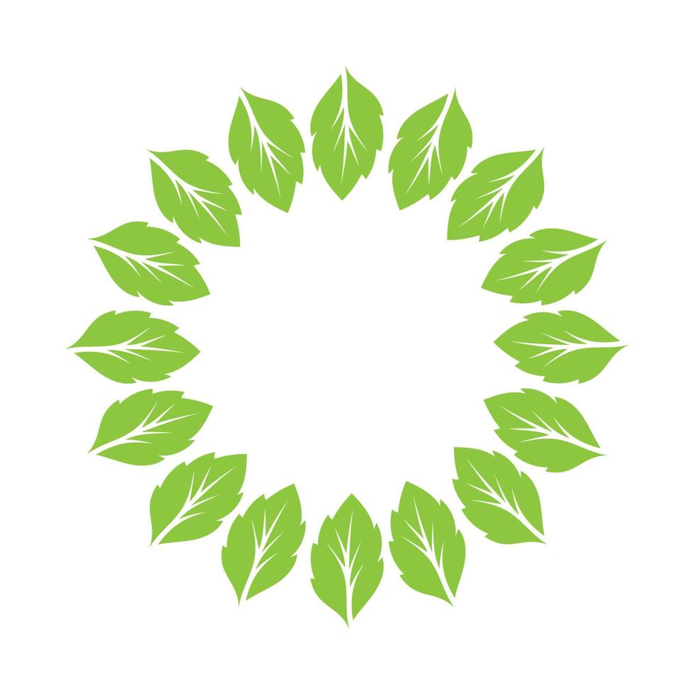 Leaf green decoration circle  logo and symbol vector template