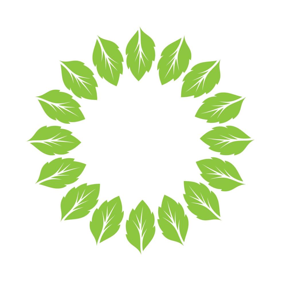 Leaf green decoration circle  logo and symbol vector template