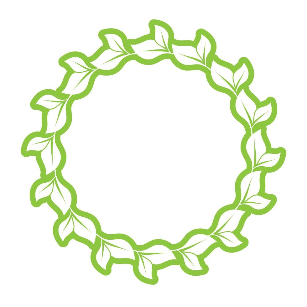 Leaf green decoration circle  logo and symbol vector template