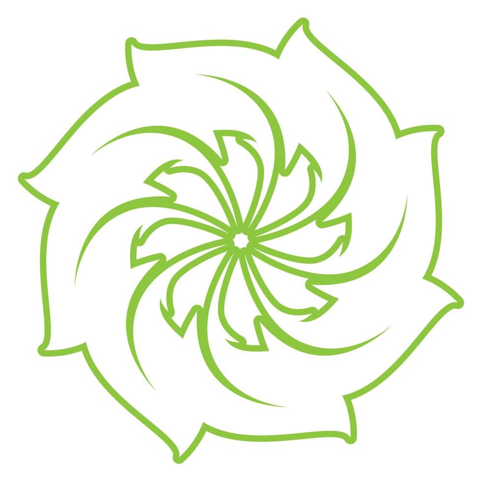 diseño de ornamento verde hoja y plantilla de vector de símbolo