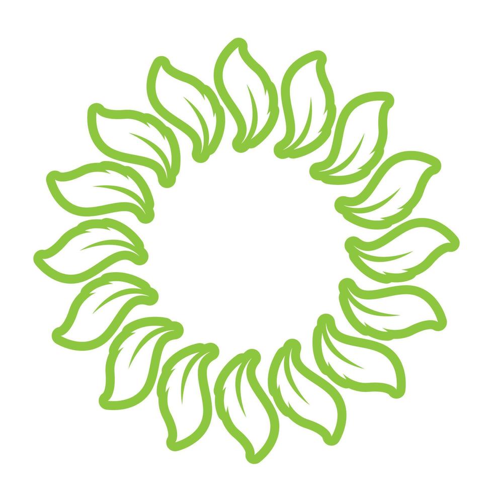 Leaf green decoration circle  logo and symbol vector template