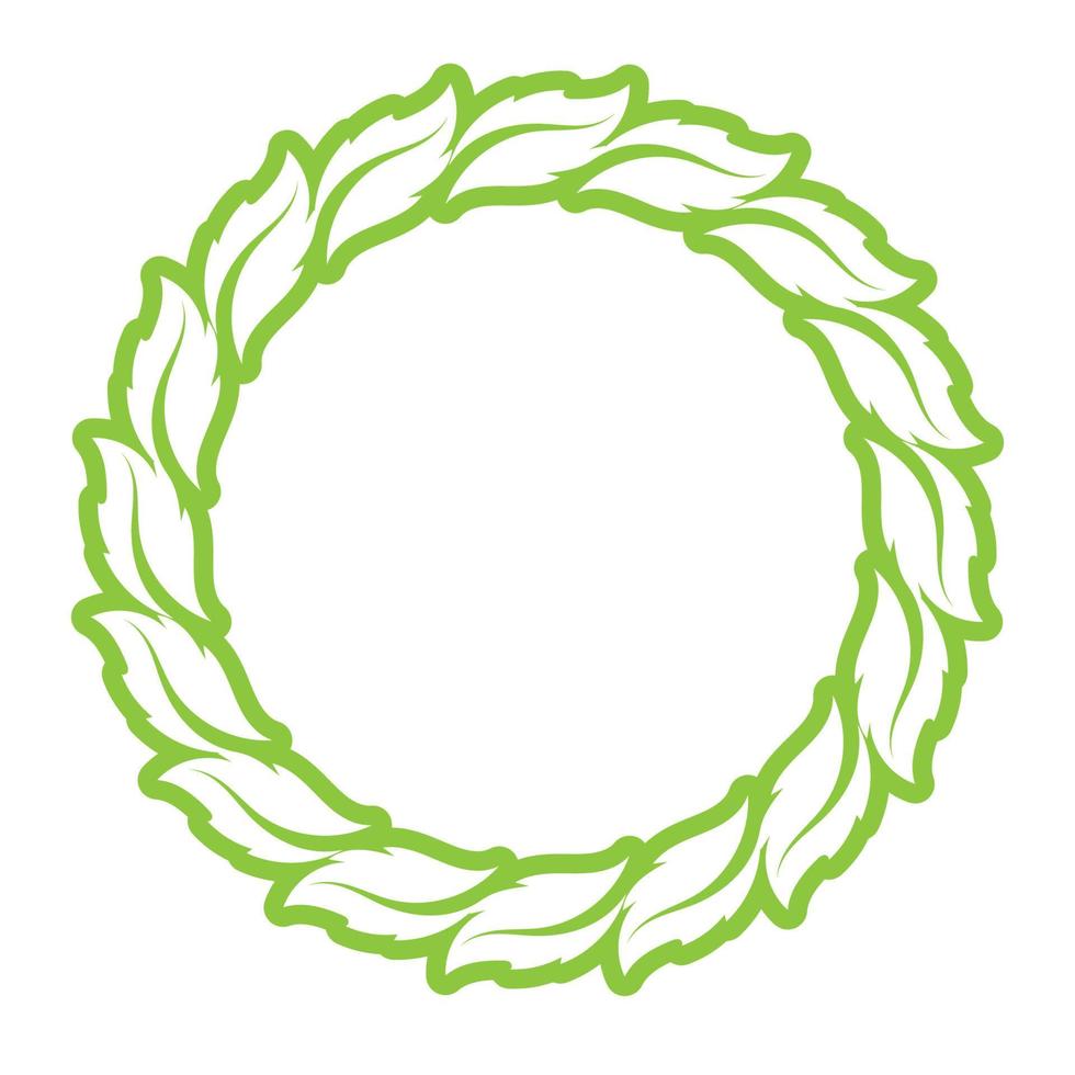 Leaf green decoration circle  logo and symbol vector template