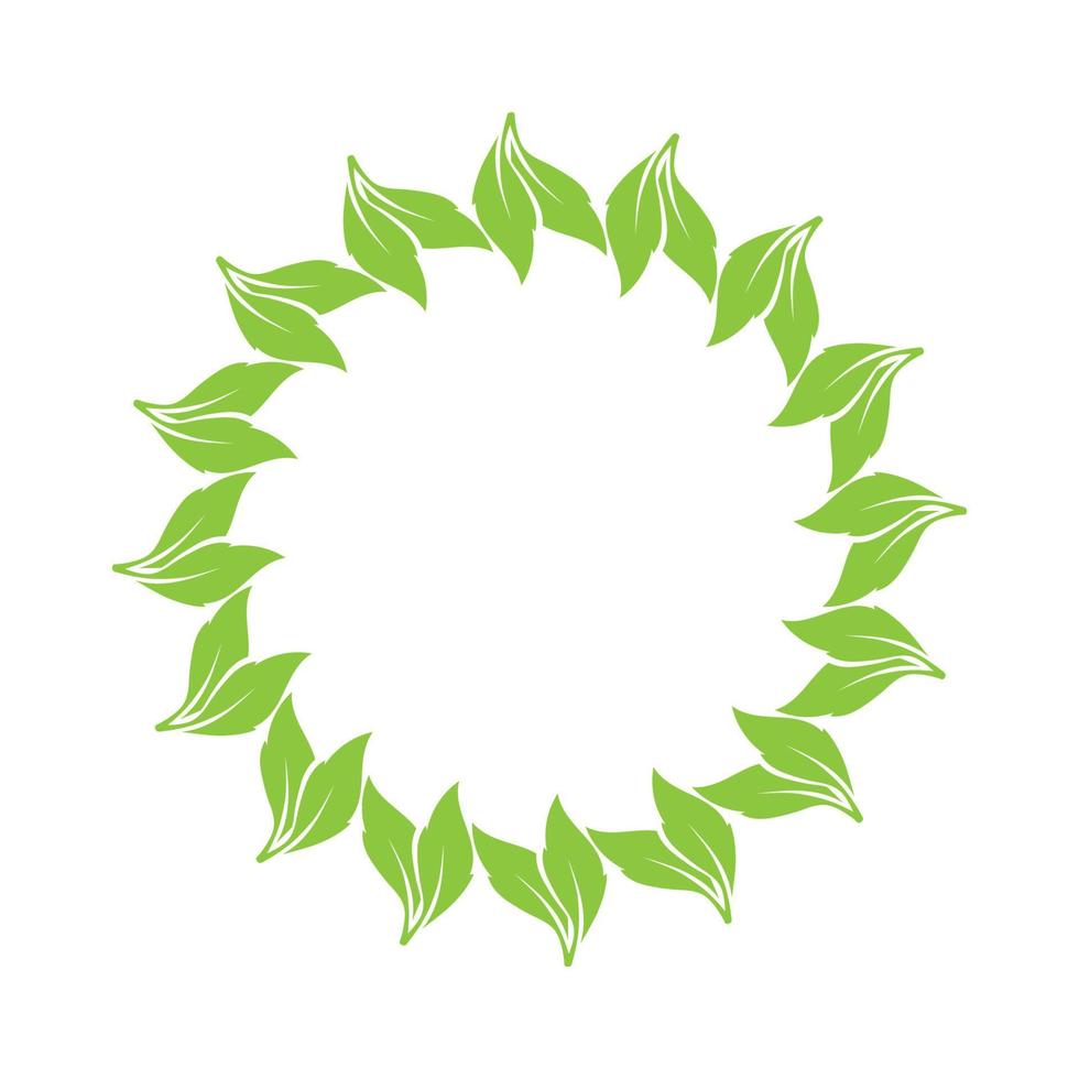 Leaf green decoration circle  logo and symbol vector template