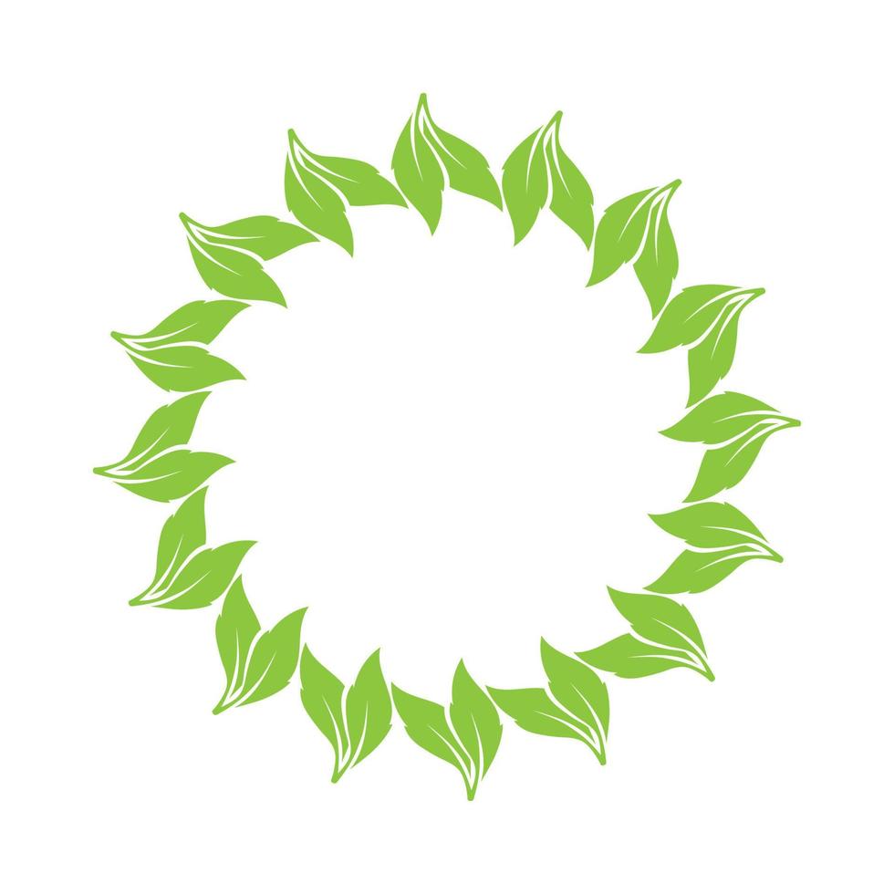 Leaf green decoration circle  logo and symbol vector template