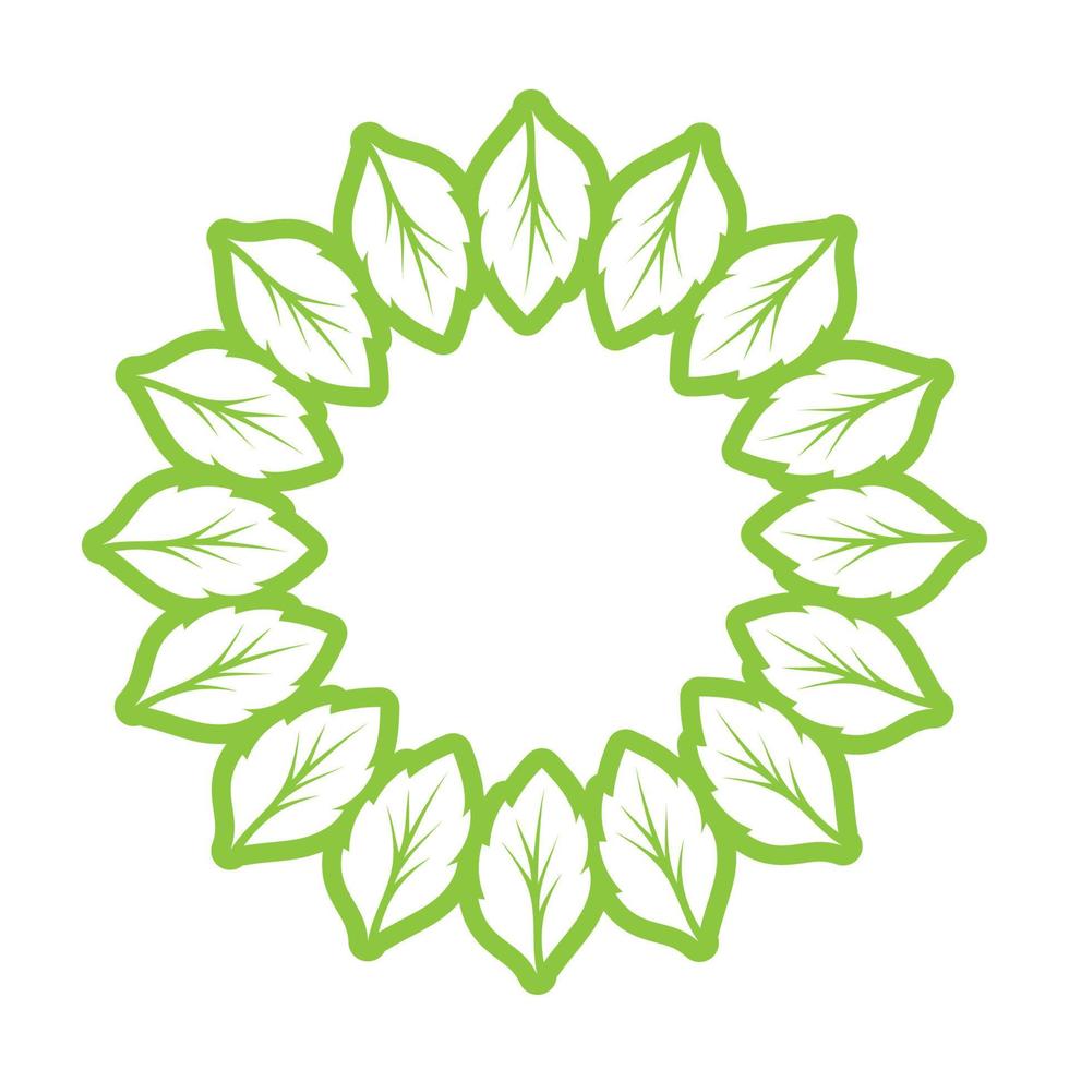 Leaf green decoration circle  logo and symbol vector template