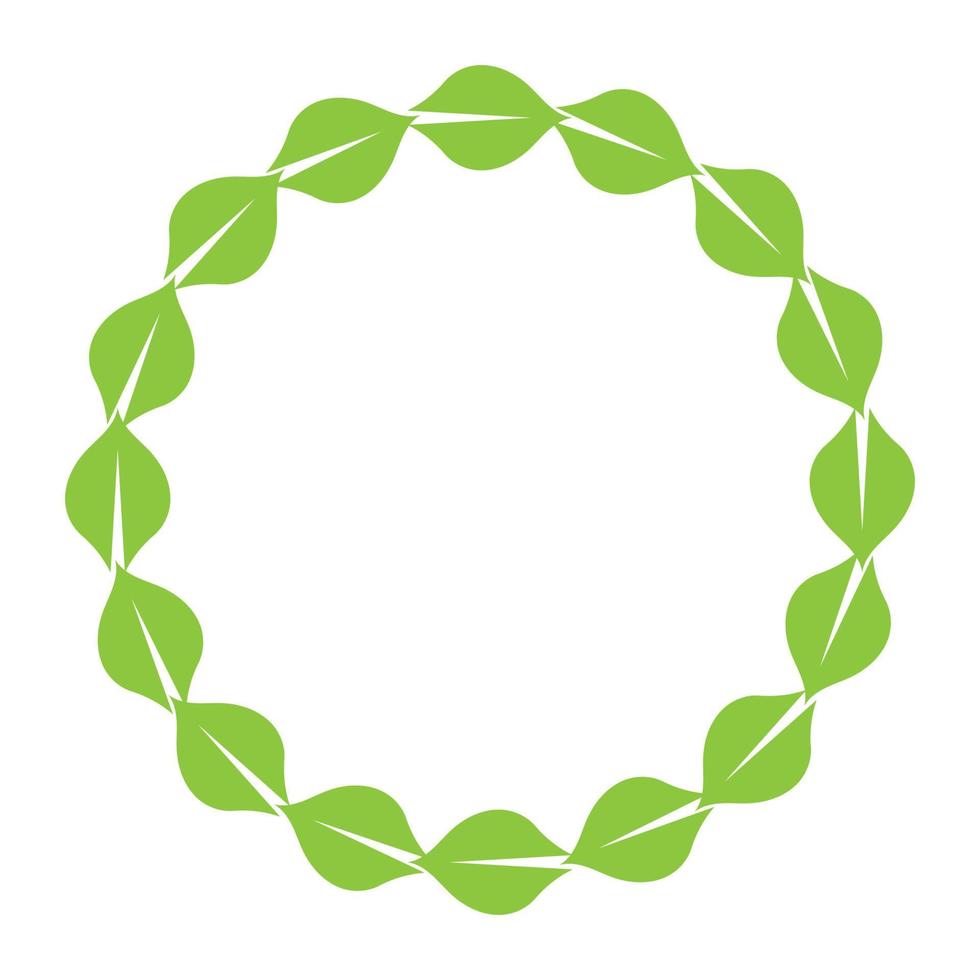 Leaf green decoration circle  logo and symbol vector template