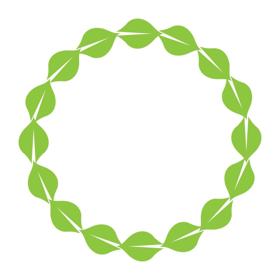 Leaf green decoration circle  logo and symbol vector template