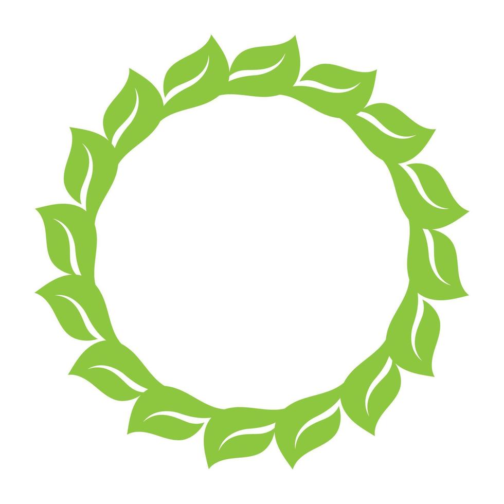 Leaf green decoration circle  logo and symbol vector template