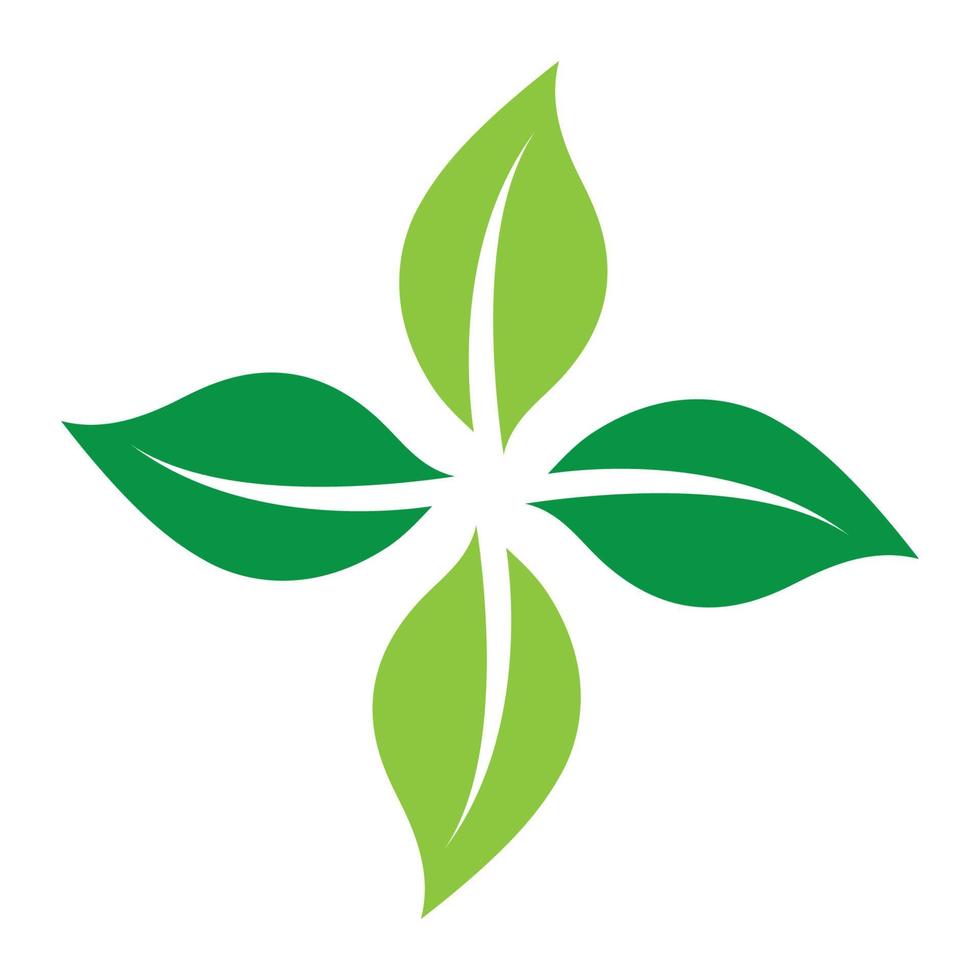 diseño de ornamento verde hoja y plantilla de vector de símbolo