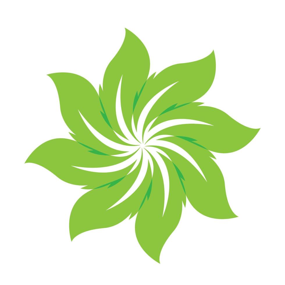 diseño de ornamento verde hoja y plantilla de vector de símbolo