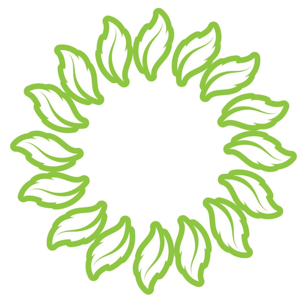 Leaf green decoration circle  logo and symbol vector template