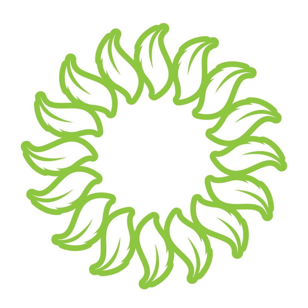 Leaf green decoration circle  logo and symbol vector template