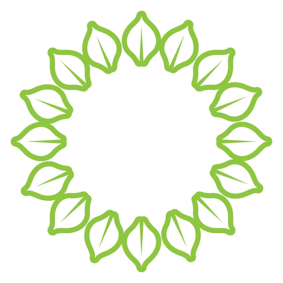 Leaf green decoration circle  logo and symbol vector template