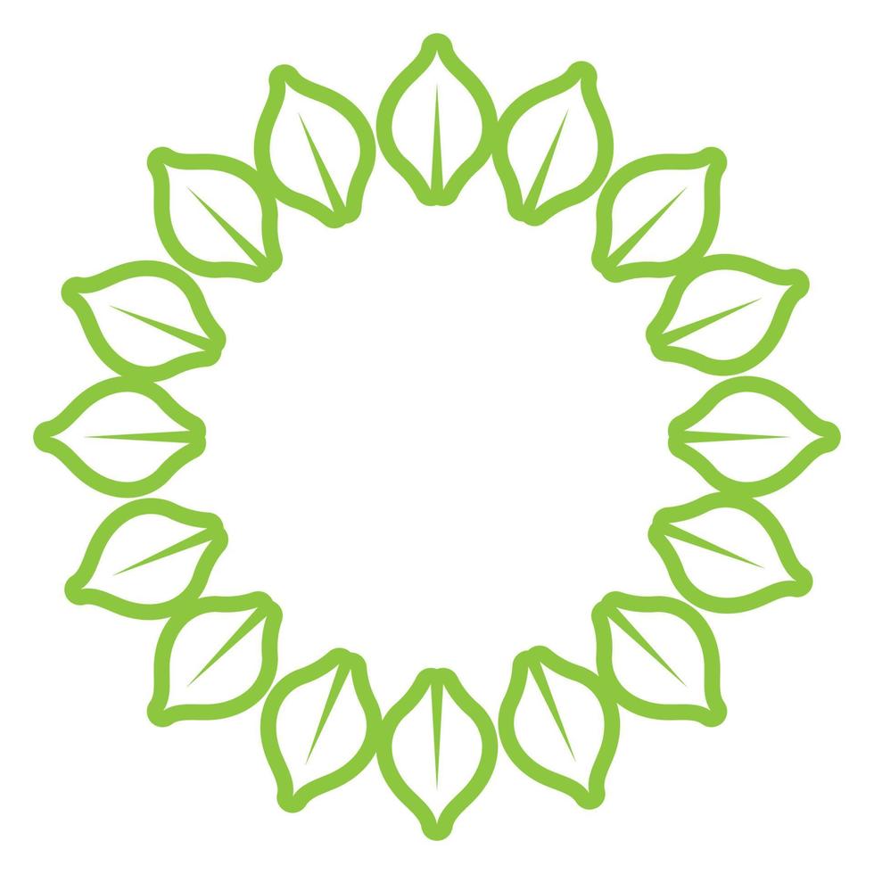 Leaf green decoration circle  logo and symbol vector template