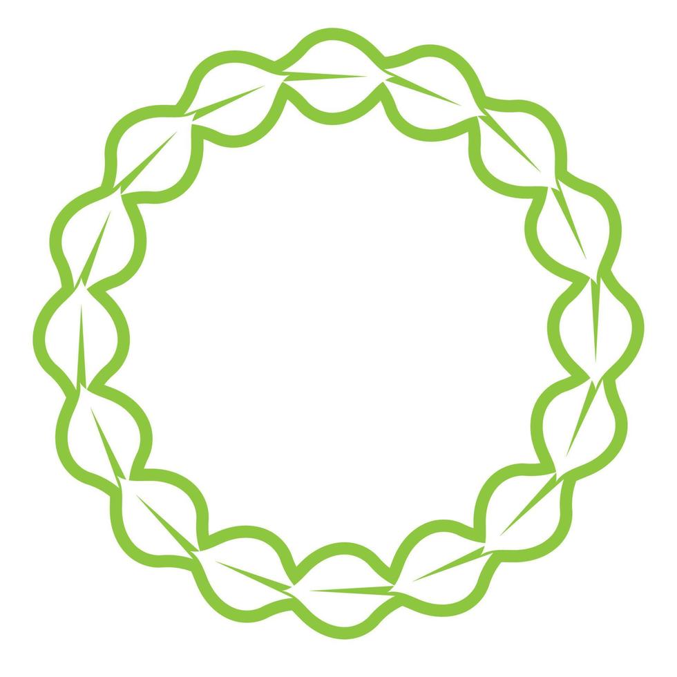 Leaf green decoration circle  logo and symbol vector template