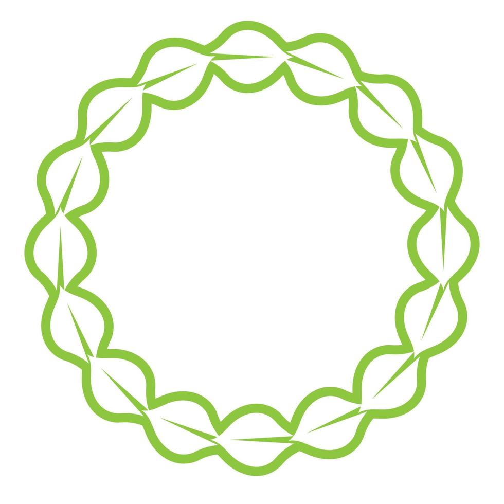 Leaf green decoration circle  logo and symbol vector template