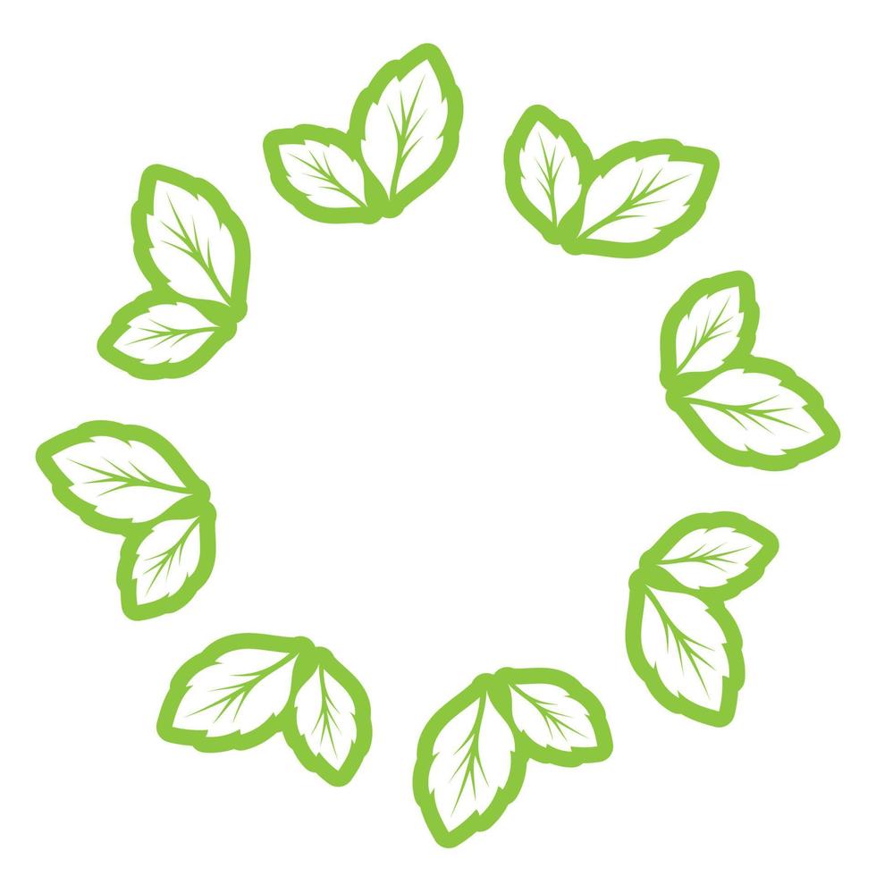 Leaf green decoration circle  logo and symbol vector template