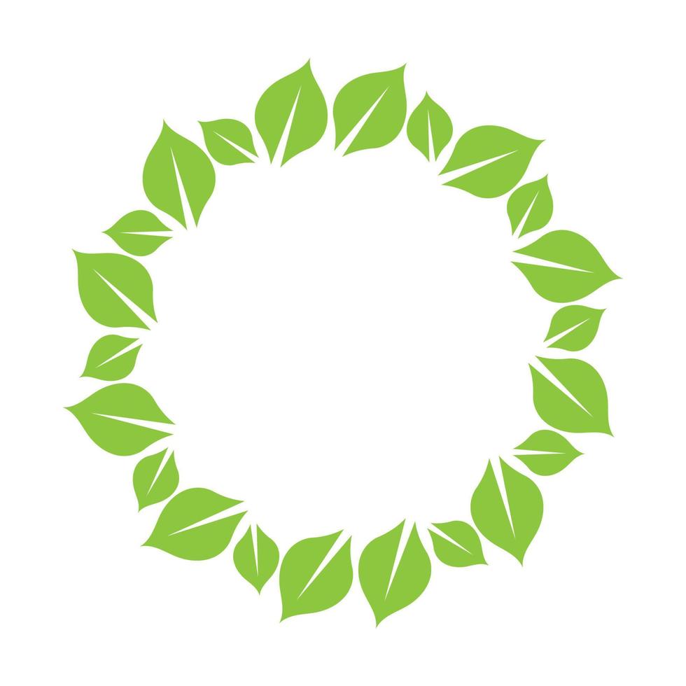 Leaf green decoration circle  logo and symbol vector template