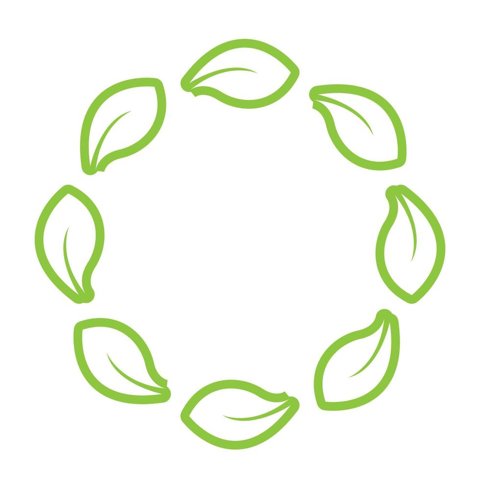 Leaf green decoration circle  logo and symbol vector template