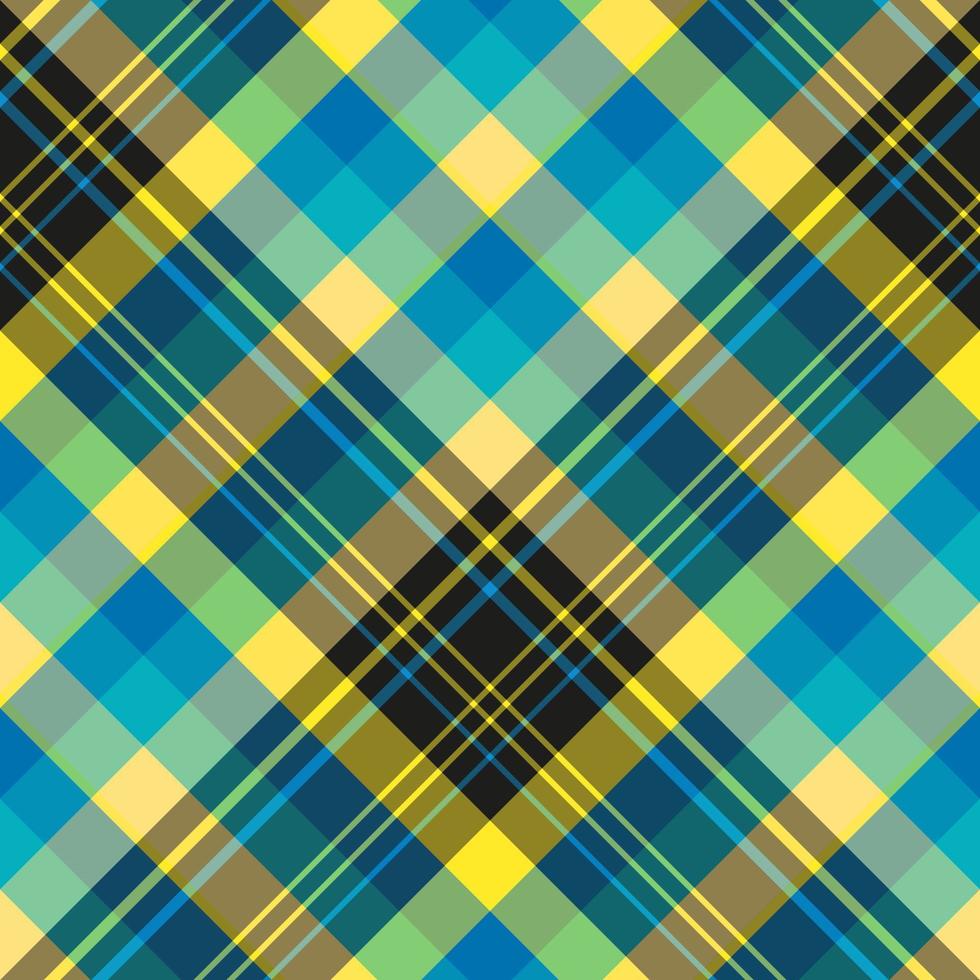 Seamless pattern in simple yellow, blue and black colors for plaid, fabric, textile, clothes, tablecloth and other things. Vector image. 2