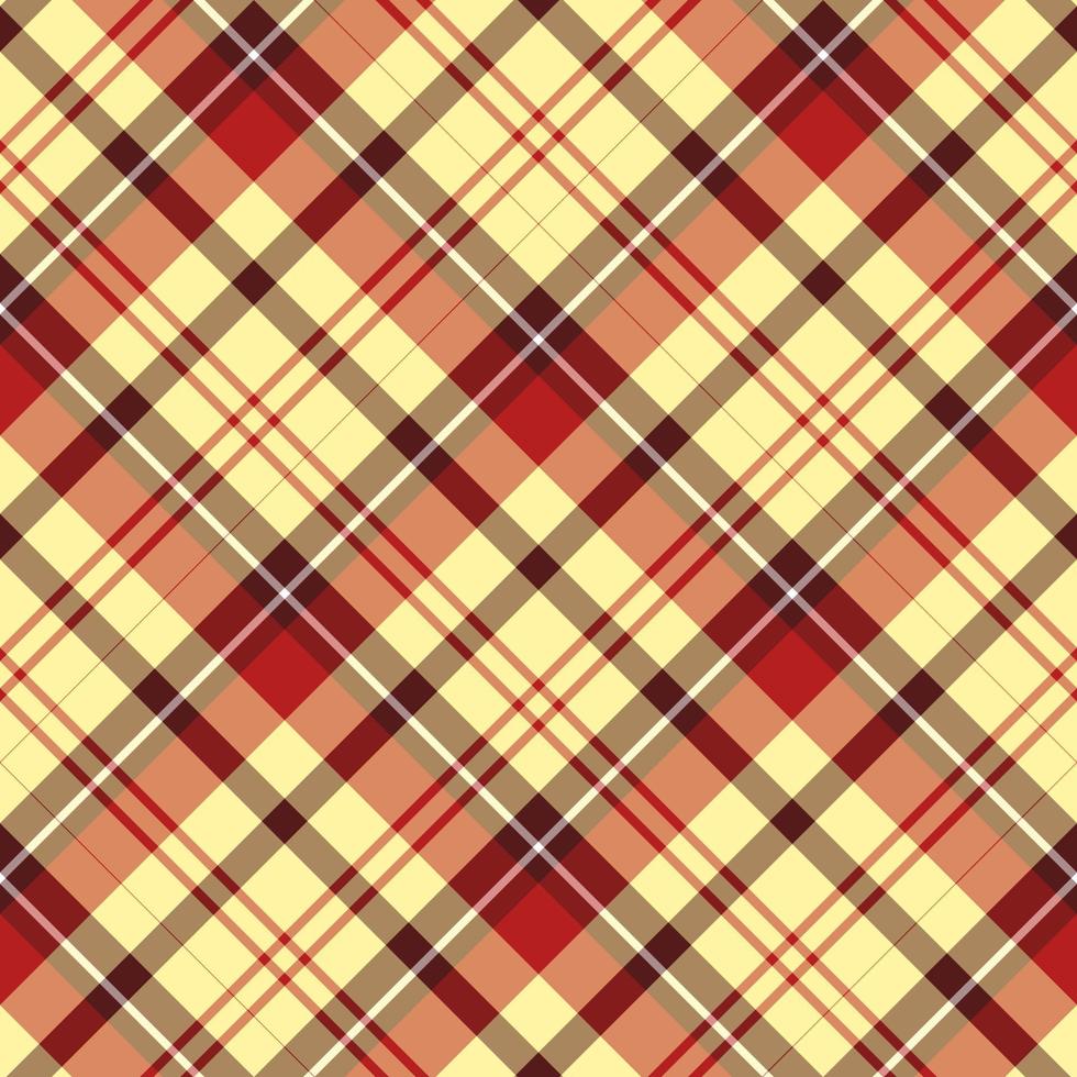 Seamless pattern in positive light yellow, red and brown colors for plaid, fabric, textile, clothes, tablecloth and other things. Vector image. 2