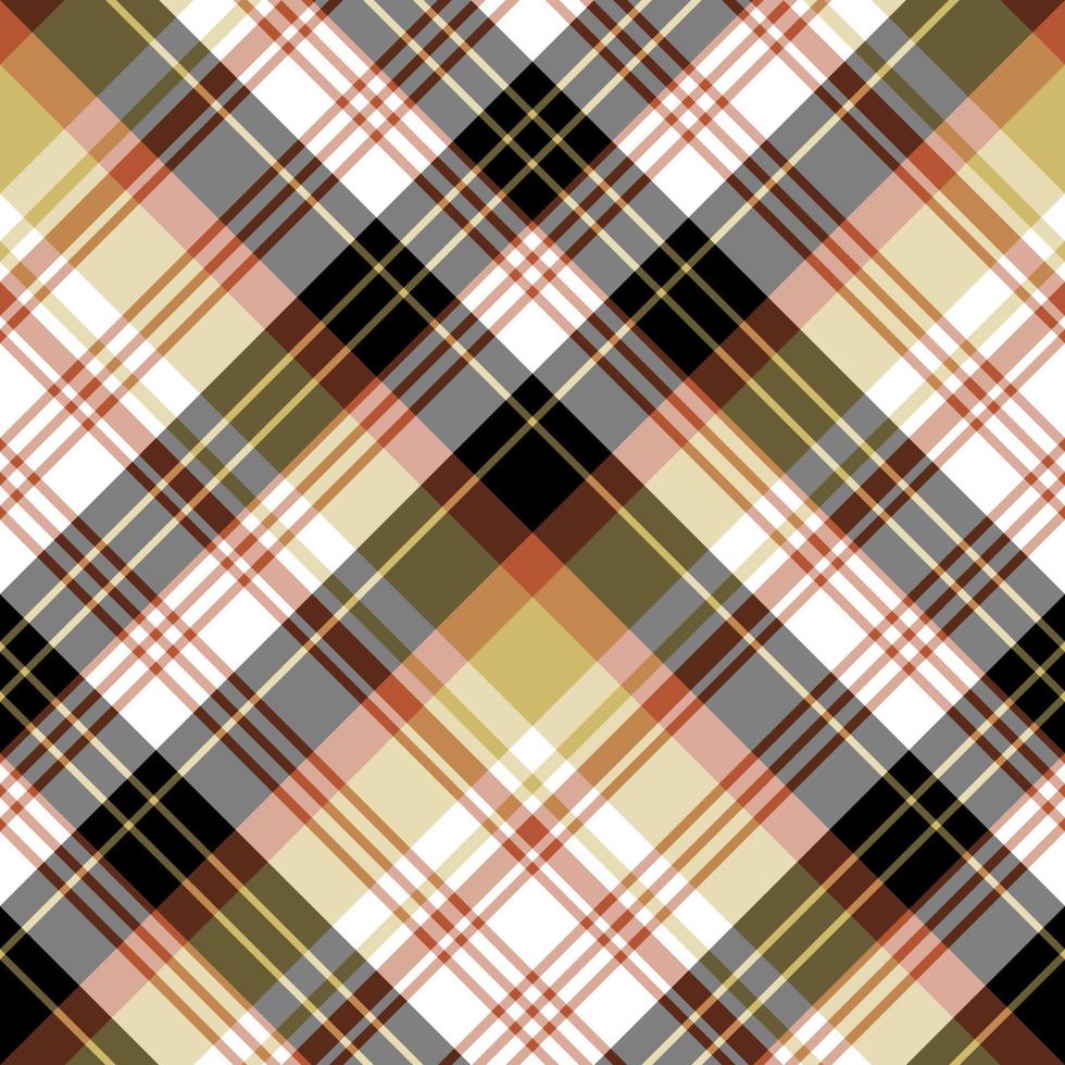 Seamless pattern in simple black, white, warm yellow and red colors for plaid, fabric, textile, clothes, tablecloth and other things. Vector image. 2