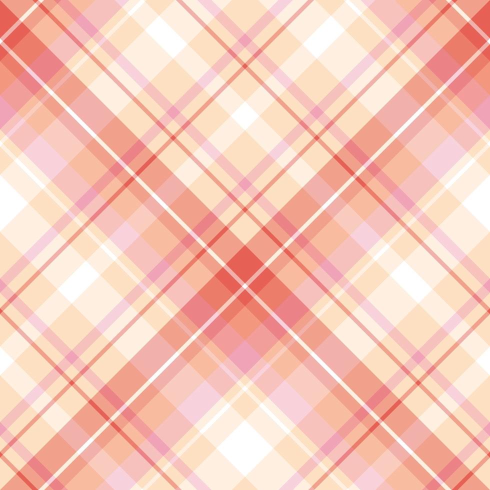 Seamless pattern in orange, pink and white colors for plaid, fabric, textile, clothes, tablecloth and other things. Vector image. 2